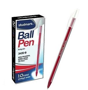Studmark Ball Pen - Medium Red