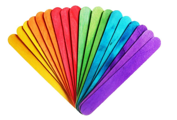 Jumbo Wood Craft Sticks - Assorted Colours